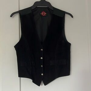 CAVIAR black tailored soft suede vest. Vintage 90s Unisex